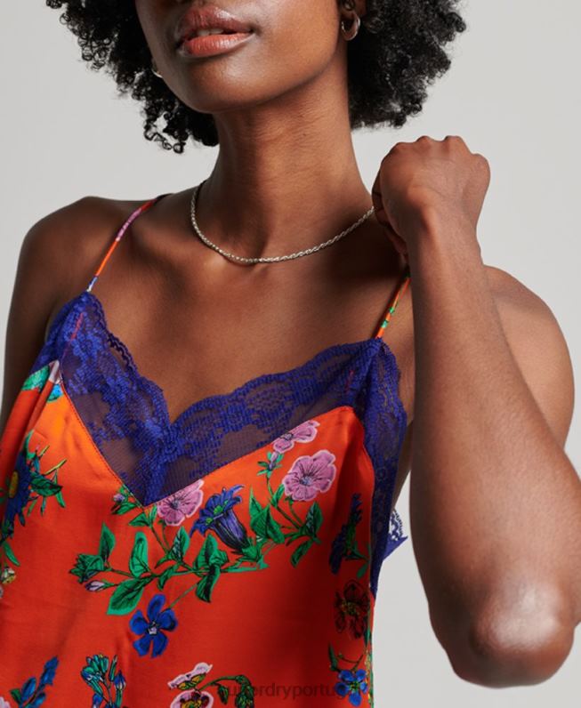 blusa de cetim mulheres vermelho roupas Superdry 2208H2901