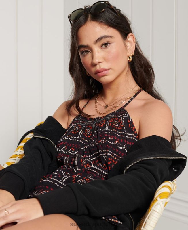 blusa de praia mulheres preto roupas Superdry 2208H3064