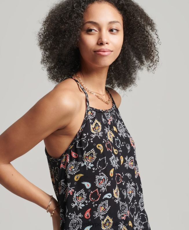 camisola de praia vintage mulheres preto roupas Superdry 2208H6746