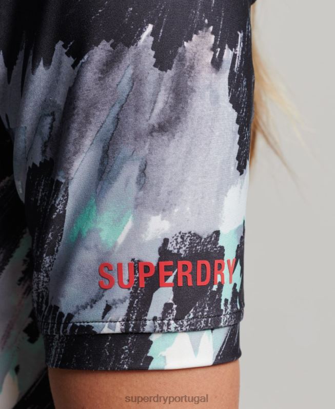 top cropped justo 3/4 mulheres cinza escuro roupas Superdry 2208H6318