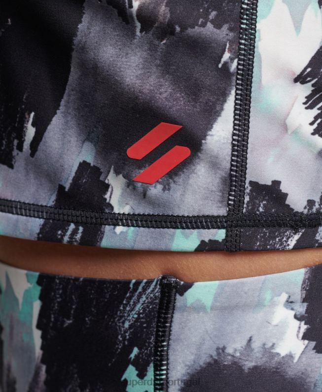 top cropped justo 3/4 mulheres cinza escuro roupas Superdry 2208H6318