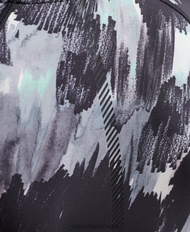 top cropped justo 3/4 mulheres cinza escuro roupas Superdry 2208H6318