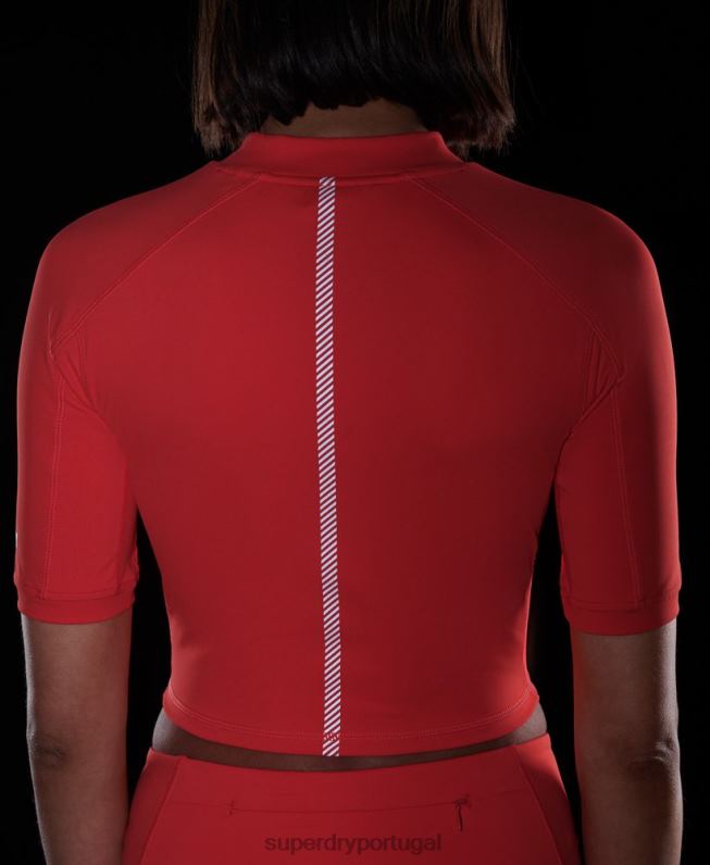 top cropped justo 3/4 mulheres coral roupas Superdry 2208H6311