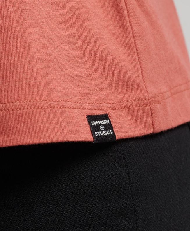 top de cami mix de renda de algodão orgânico mulheres laranja roupas Superdry 2208H3023