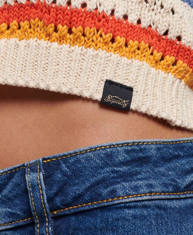 top de crochê mulheres marrom roupas Superdry 2208H2876