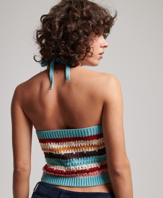 top de crochê mulheres verde roupas Superdry 2208H3021