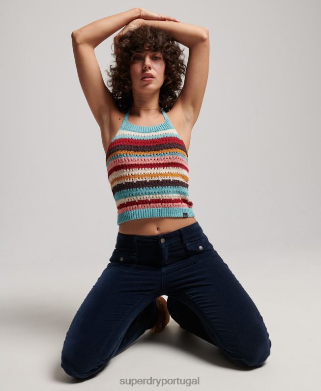 top de crochê mulheres verde roupas Superdry 2208H3021