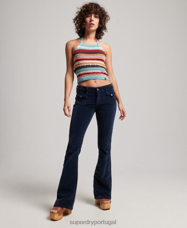 top de crochê mulheres verde roupas Superdry 2208H3021