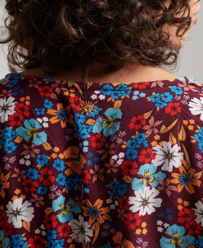 top de gravata vintage mulheres marrom roupas Superdry 2208H2956