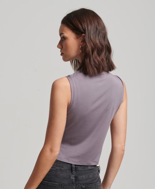 top de jérsei franzido mulheres cinza roupas Superdry 2208H2903