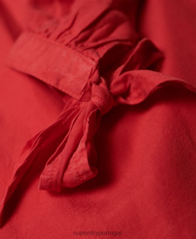 top helena mulheres vermelho roupas Superdry 2208H3075