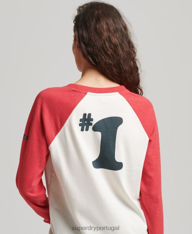 top nostalgia do cooper mulheres vermelho roupas Superdry 2208H3071