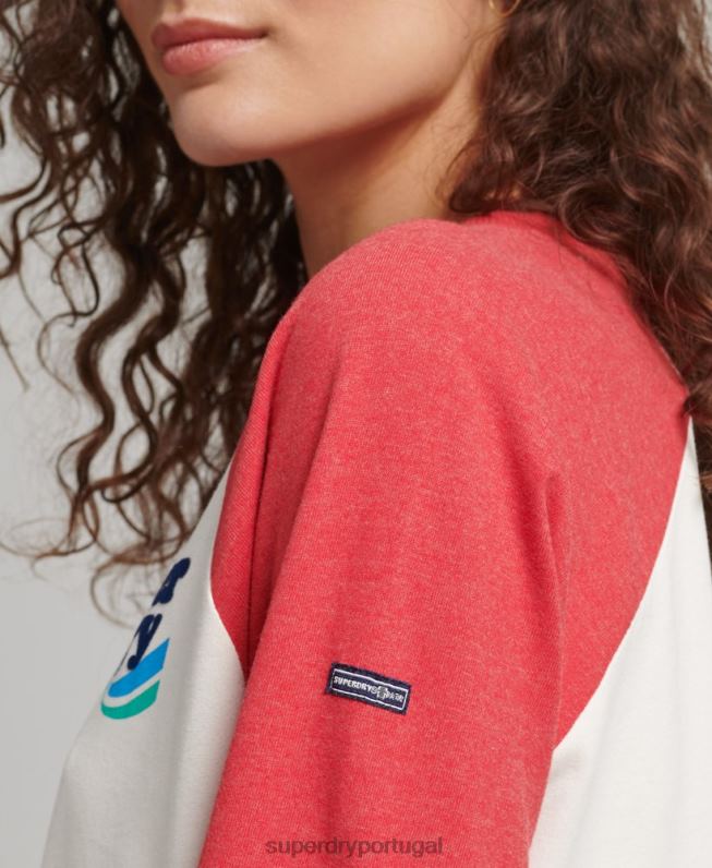 top nostalgia do cooper mulheres vermelho roupas Superdry 2208H3071