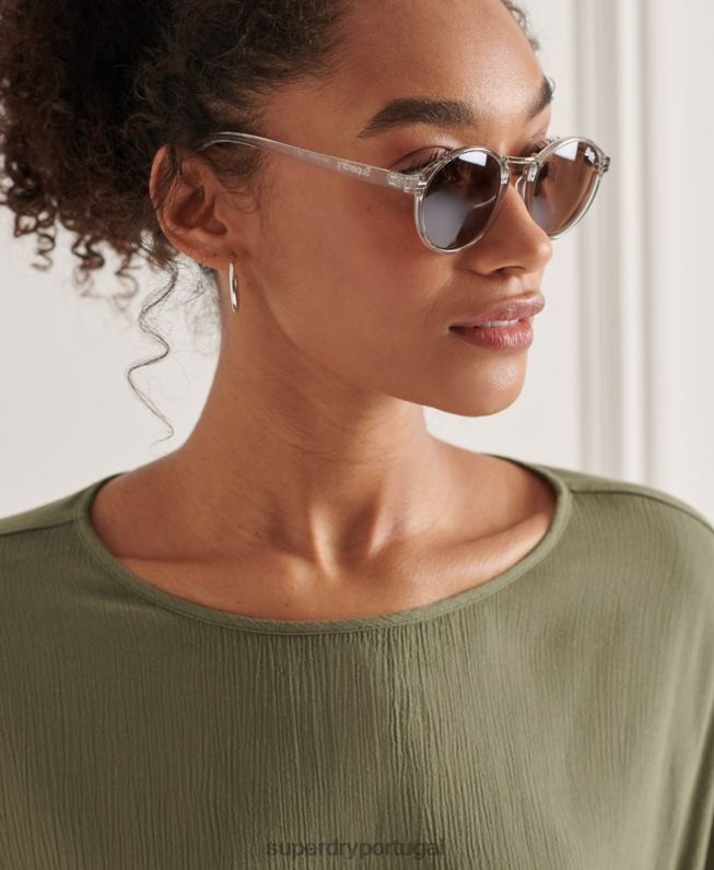 top tecido studios mulheres verde roupas Superdry 2208H3068