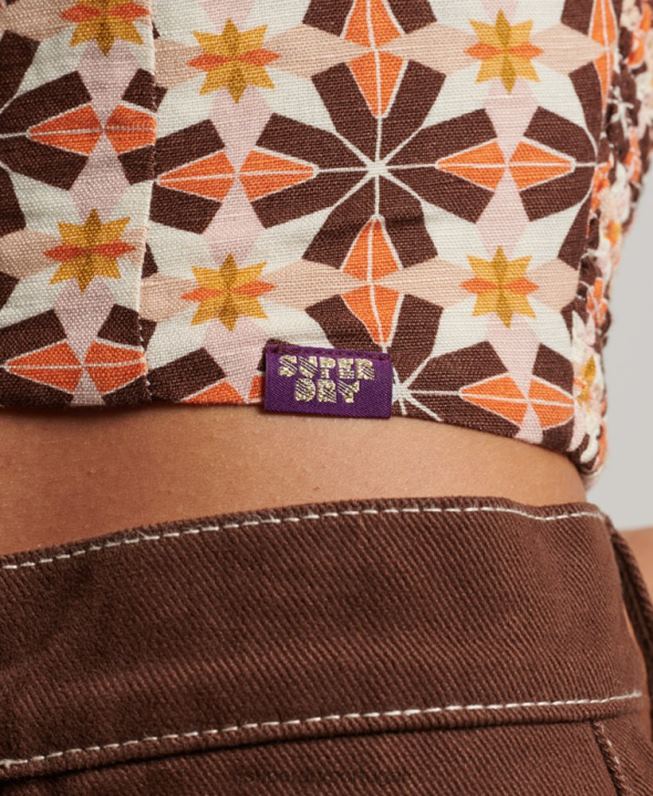 top vintage mulheres creme roupas Superdry 2208H3024