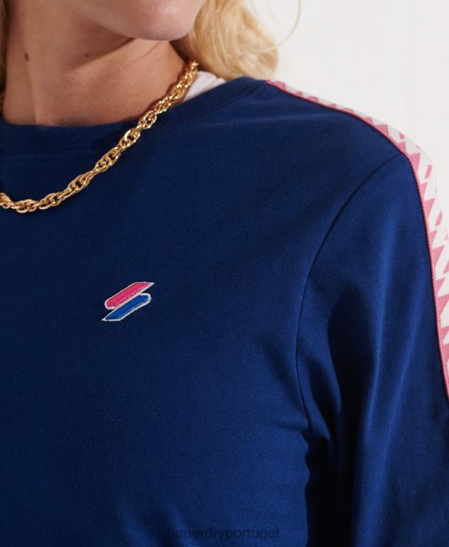 topo do logotipo do código mulheres marinha roupas Superdry 2208H3073