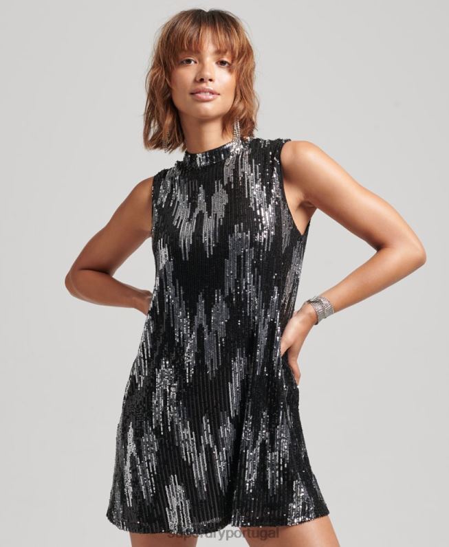 lantejoulas uma linha mini vestido mulheres multi roupas Superdry 2208H2460