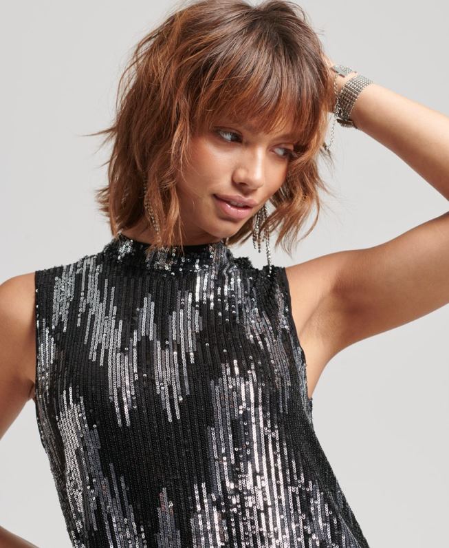 lantejoulas uma linha mini vestido mulheres multi roupas Superdry 2208H2460