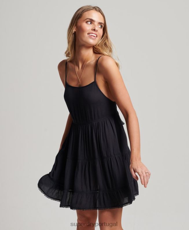 mini vestido cami praia mulheres marinha roupas Superdry 2208H2404