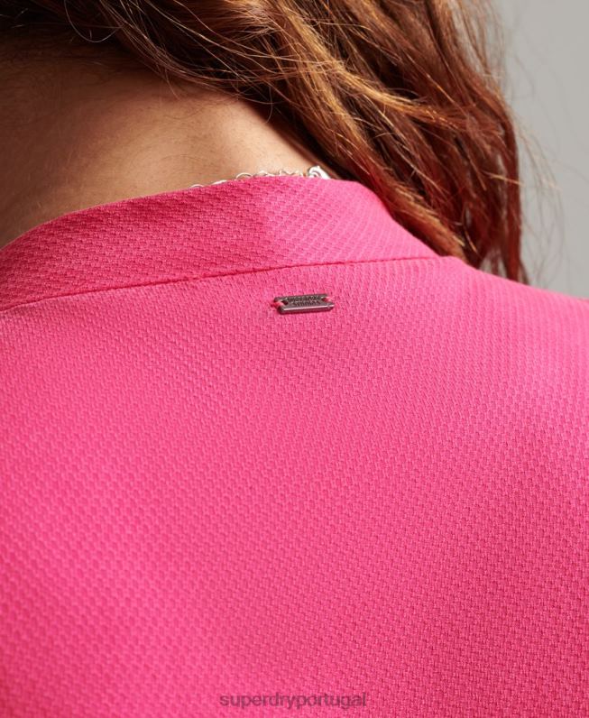 mini vestido em camadas mulheres rosa roupas Superdry 2208H2550