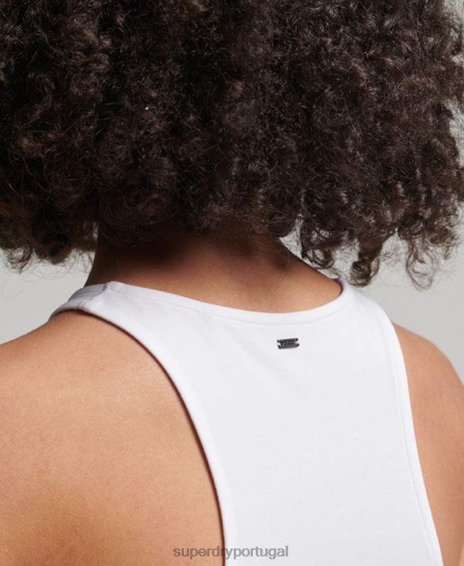 mini vestido jérsei piloto mulheres branco roupas Superdry 2208H2453