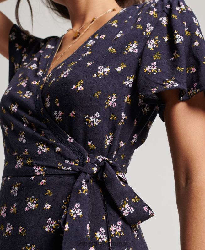 mini vestido vintage mulheres marinha roupas Superdry 2208H2529