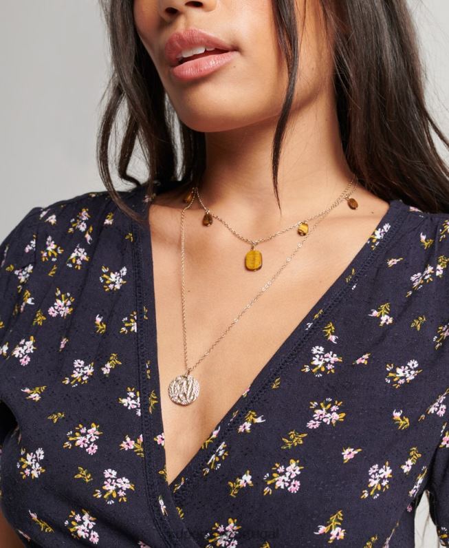 mini vestido vintage mulheres marinha roupas Superdry 2208H2529