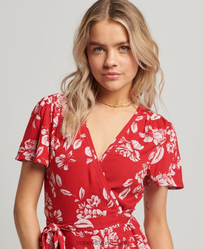 mini vestido vintage mulheres vermelho roupas Superdry 2208H2373