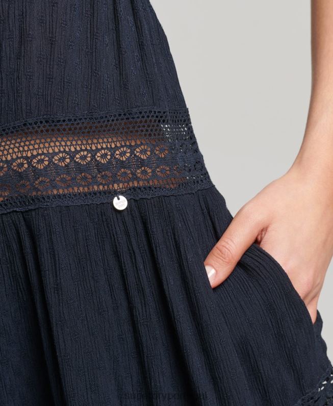 vestido cami alana mulheres marinha roupas Superdry 2208H2489