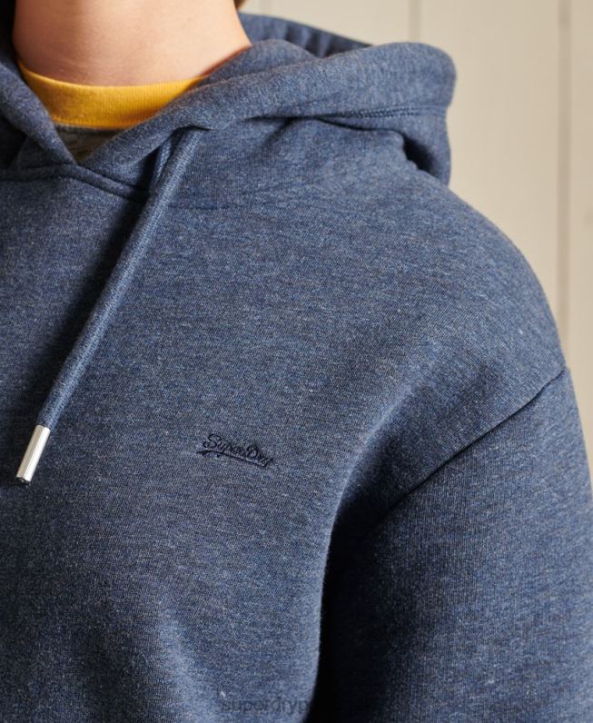 vestido com capuz bordado logo vintage mulheres marinha roupas Superdry 2208H2516