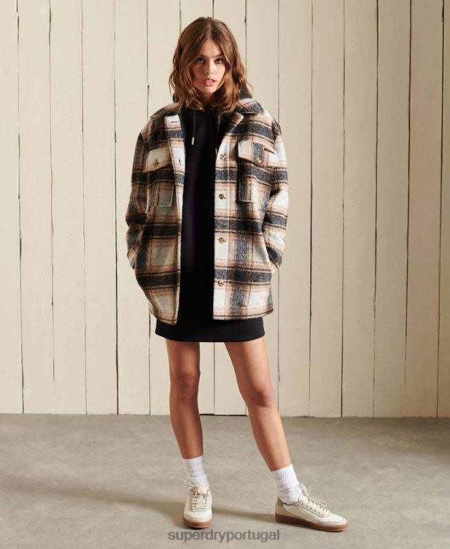 vestido com capuz bordado logo vintage mulheres preto roupas Superdry 2208H2532