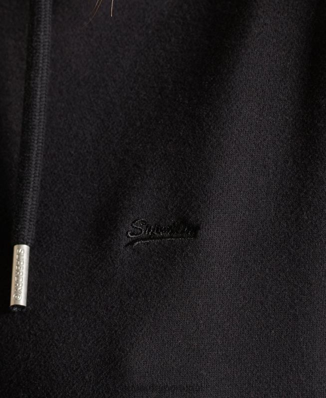 vestido com capuz bordado logo vintage mulheres preto roupas Superdry 2208H2532