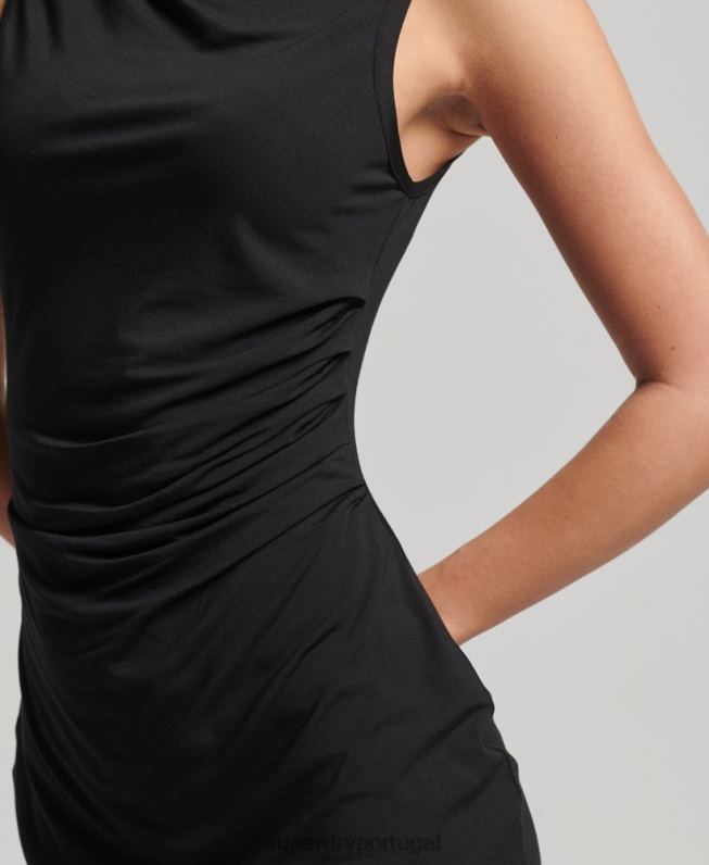 vestido de backstage de jérsei de estúdios mulheres preto roupas Superdry 2208H2427