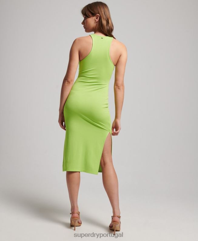 vestido de corrida de jérsei mulheres verde roupas Superdry 2208H2381