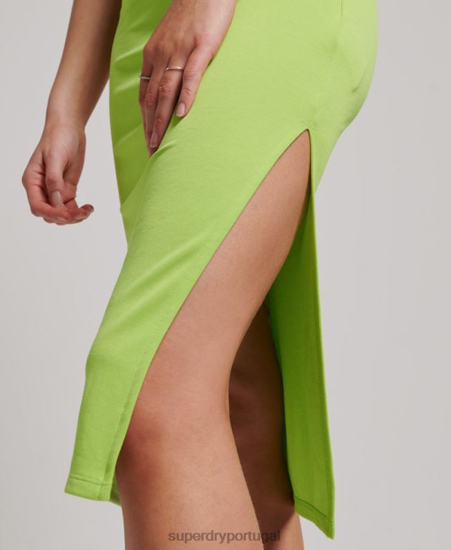 vestido de corrida de jérsei mulheres verde roupas Superdry 2208H2381