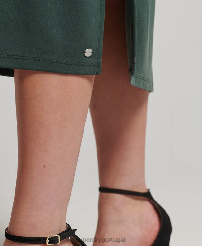 vestido de jersey aberto nas costas mulheres verde roupas Superdry 2208H2355