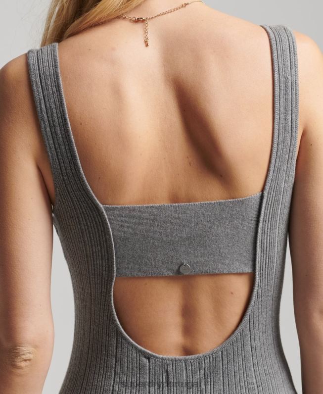 vestido de malha texturizado mulheres cinza roupas Superdry 2208H2527