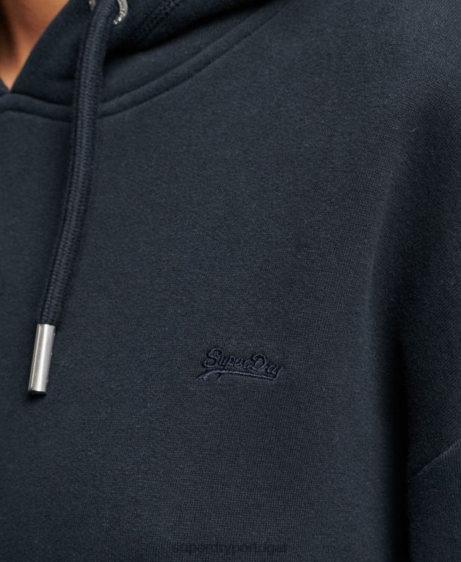 vestido de moletom bordado com logo vintage mulheres marinha roupas Superdry 2208H2432