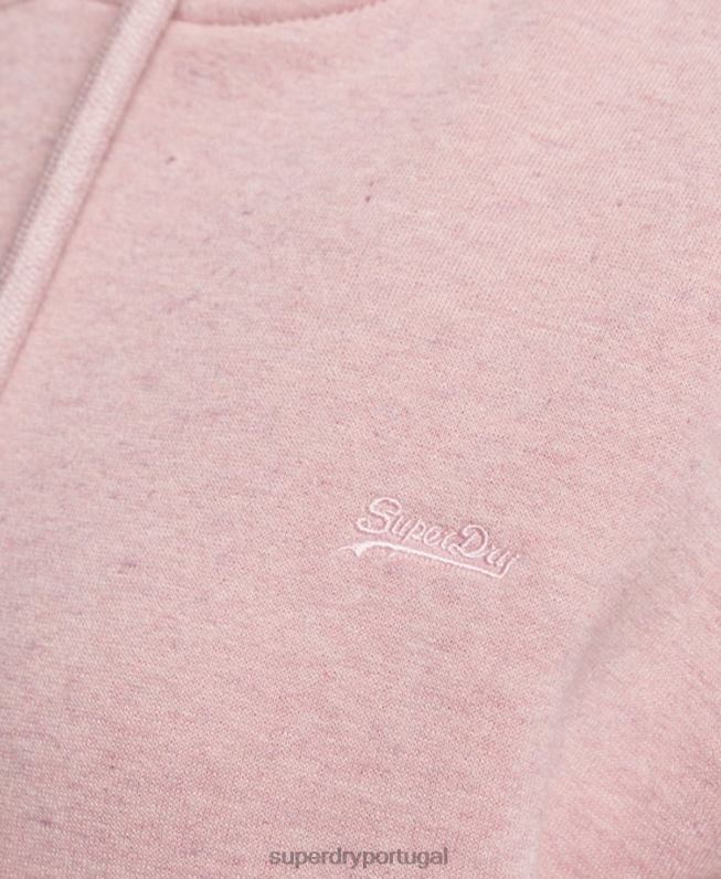 vestido de moletom bordado com logo vintage mulheres rosa roupas Superdry 2208H2433