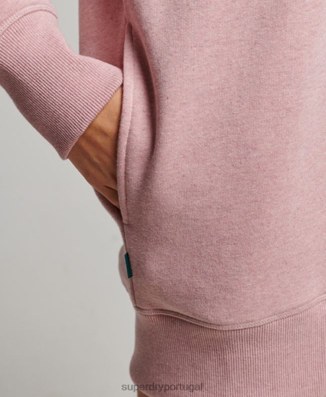 vestido de moletom bordado com logo vintage mulheres rosa roupas Superdry 2208H2433