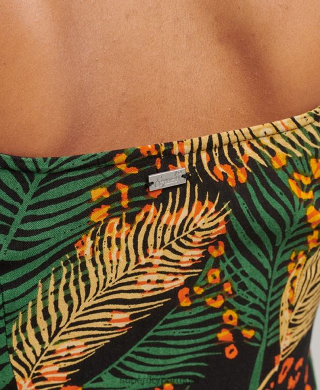 vestido midi cami botão estampado mulheres multi roupas Superdry 2208H2490