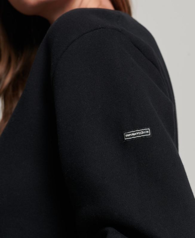 vestido moletom folk nômade mulheres preto roupas Superdry 2208H2542