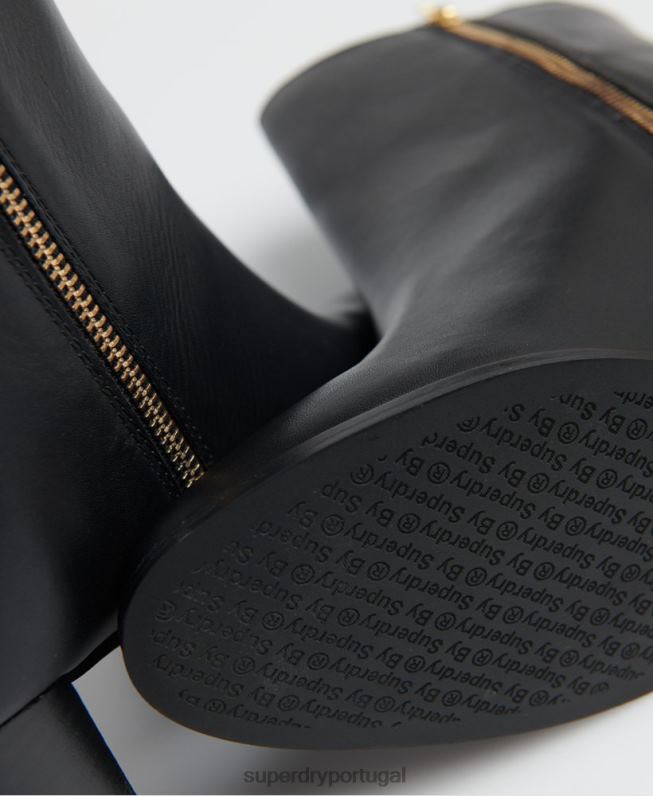 botas altas elegantes editadas mulheres preto sapato Superdry 2208H4428