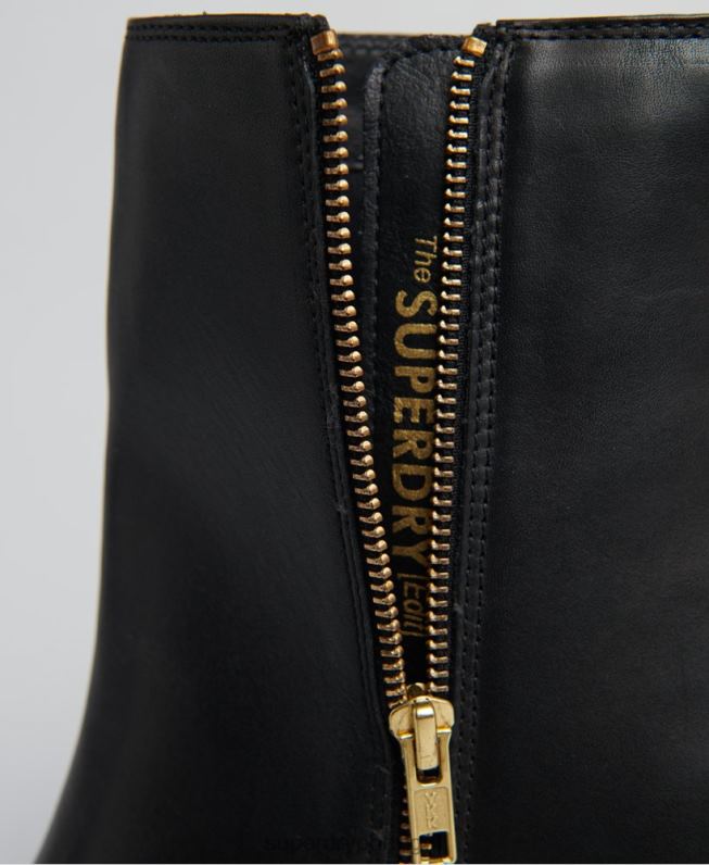 botas altas elegantes editadas mulheres preto sapato Superdry 2208H4428