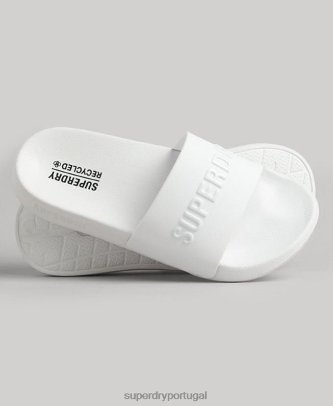controles deslizantes de piscina de logotipo de código mulheres branco sapato Superdry 2208H4379