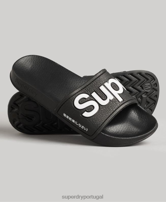 controles deslizantes de piscina eva mulheres preto sapato Superdry 2208H4422