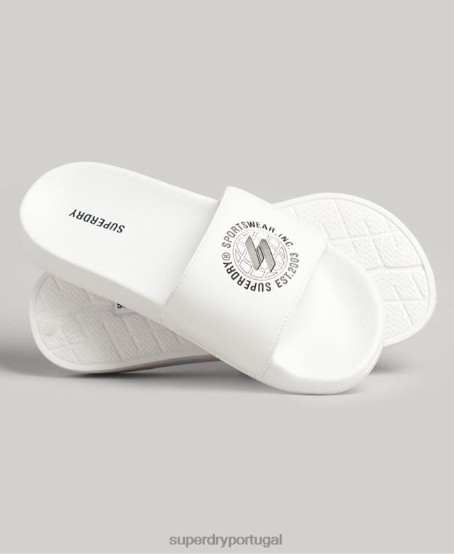 controles deslizantes de piscina impressos em código mulheres branco sapato Superdry 2208H4407