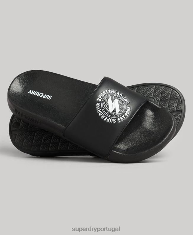 controles deslizantes de piscina impressos em código mulheres preto sapato Superdry 2208H4409