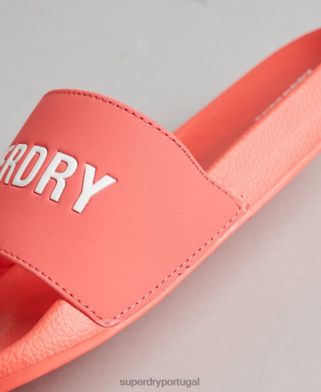 controles deslizantes de piscina moldados gráficos mulheres coral sapato Superdry 2208H4411