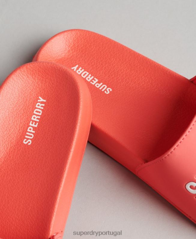 controles deslizantes de piscina moldados gráficos mulheres coral sapato Superdry 2208H4411